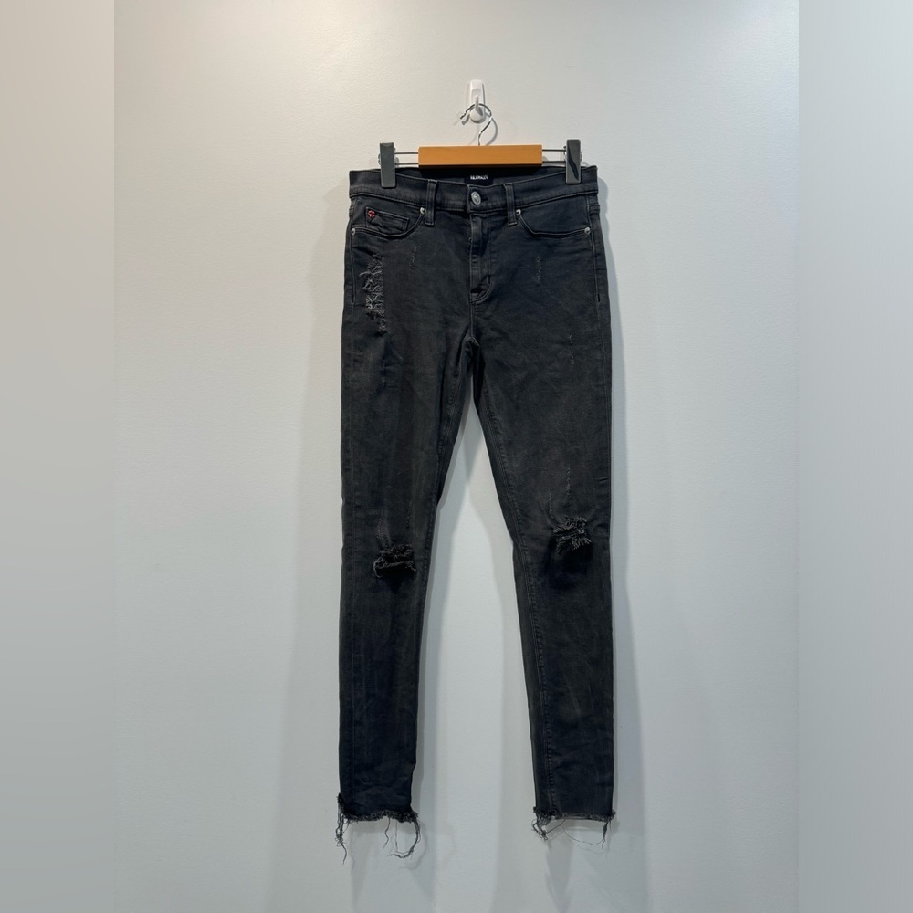 Hudson Jeans Niko Faded Black Skinny Distressed Jeans